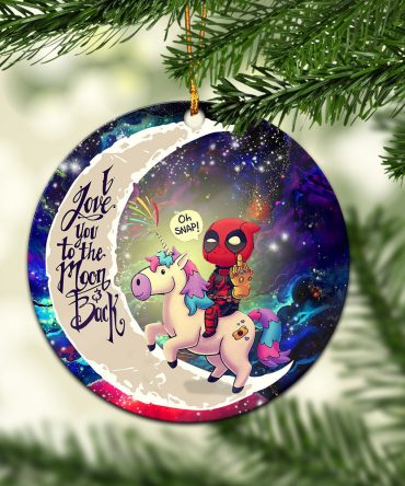 Deadpool Unicorn Love You To The Moon Galaxy Ceramic Circle Ornament Perfect Gift For Christmas Holiday
