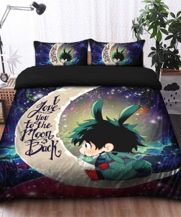 Deku My Hero Academia Animelove You To The Moon Galaxy Bedding Set Duvet Cover And 2 Pillowcases