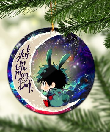 Deku My Hero Academia Anime Love You To The Moon Galaxy Ceramic Circle Ornament Perfect Gift For Christmas Holiday