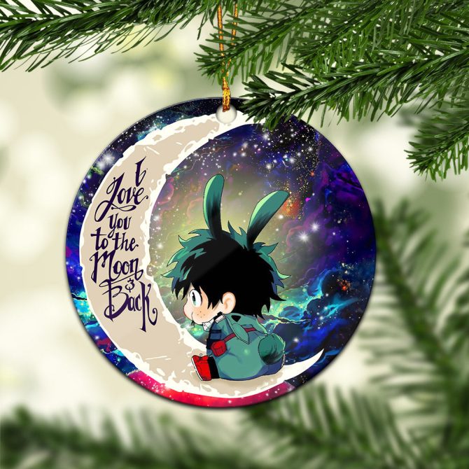Deku My Hero Academia Anime Love You To The Moon Galaxy Ceramic Circle Ornament Perfect Gift For Christmas Holiday