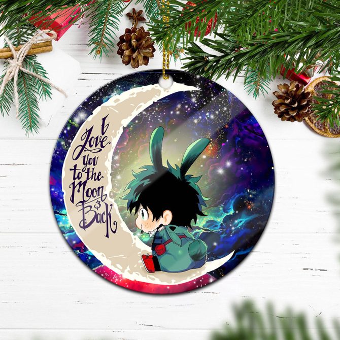 Deku My Hero Academia Anime Love You To The Moon Galaxy Ceramic Circle Ornament Perfect Gift For Christmas Holiday - Image 2
