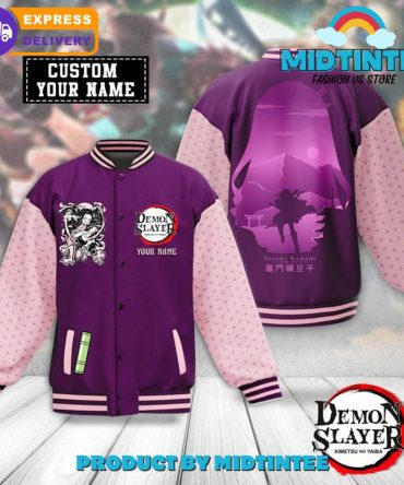 Demon Slayer Nezuko Kamado Custom Name Baseball Jacket