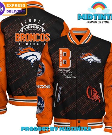Denver Broncos 2024 Nfl Pattern Baseball Jacket