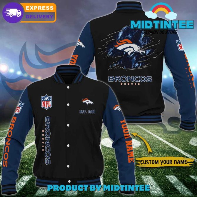 Customizable Denver Broncos Varsity Jacket - Nfl Fan Favorite , Fast Delivery
