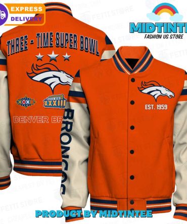 Denver Broncos Super Bowl Champion Varsity Jacket – Vintage Style, Fast Shipping!