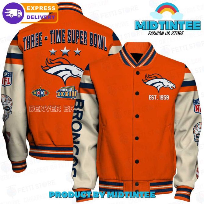Denver Broncos Super Bowl Champion Varsity Jacket – Vintage Style, Fast Shipping!