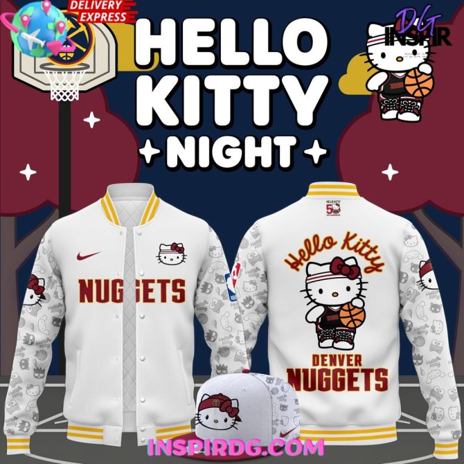 Denver Nuggets X Hello Kitty Night Limited Varsity Jacket