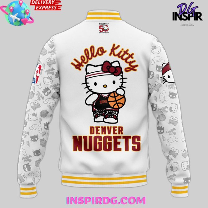 Denver Nuggets X Hello Kitty Night Limited Varsity Jacket - Image 3