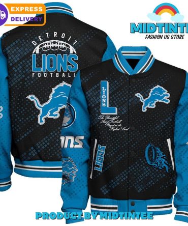 Detroit Lions 2024 Nfl Pattern Baseball Jacket