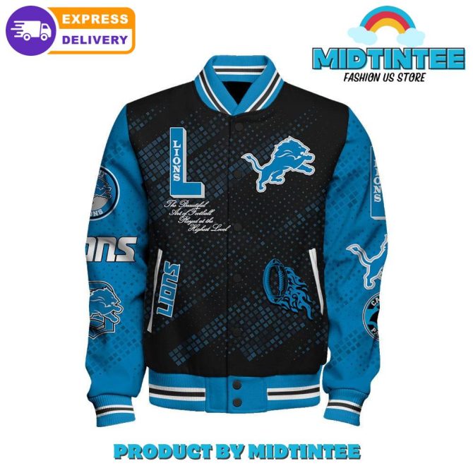Detroit Lions 2024 Nfl Pattern Baseball Jacket - Image 2