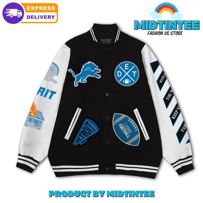 Detroit Lions Victory Varsity Jacket - Go Hard & Win The Game! Fast Shipping - Midtintee Fashion - Image 2