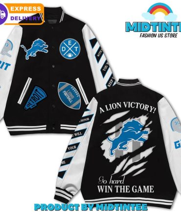 Detroit Lions Varsity Jacket - Stylish Fan Apparel For Game Day , Fast Shipping