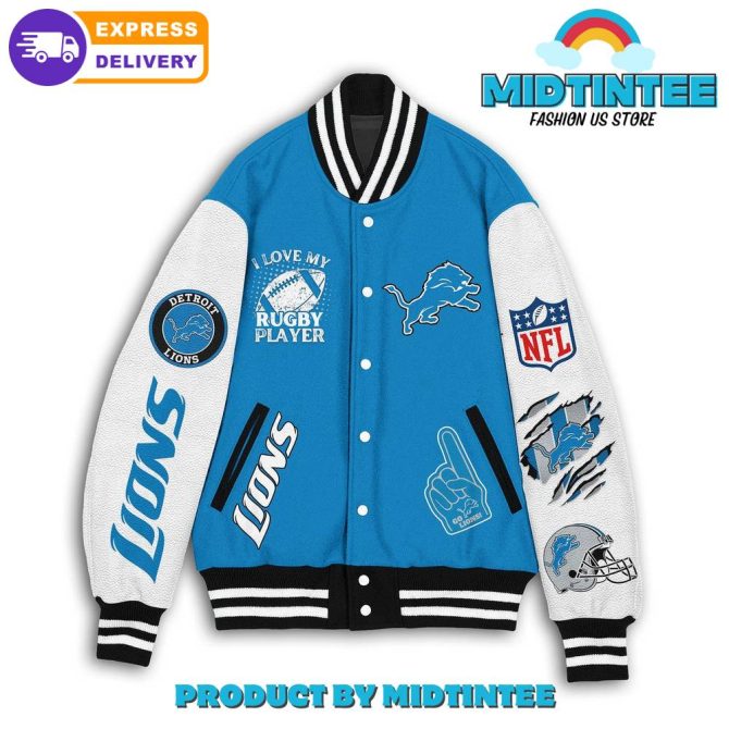 Custom Detroit Lions Varsity Jacket - Personalize Name & Number - Fast Delivery - Image 3