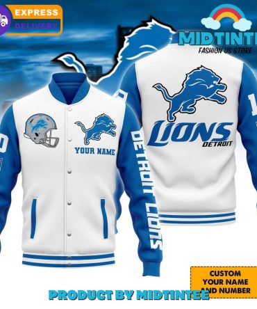 Customize Your Detroit Lions Varsity Jacket - Add Name & Number - Fast Shipping!