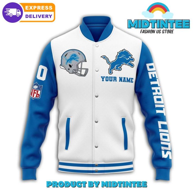 Customize Your Detroit Lions Varsity Jacket - Add Name & Number - Fast Shipping! - Image 3
