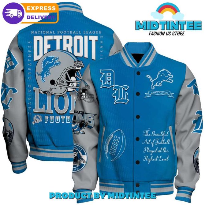 Detroit Lions Varsity Jacket - Nfl Fan Gear, Stylish & Warm, Fast Delivery!