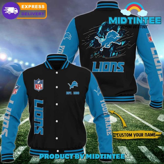 Custom Detroit Lions Varsity Jacket – Personalized Nfl Fan Gear, Fast Delivery!