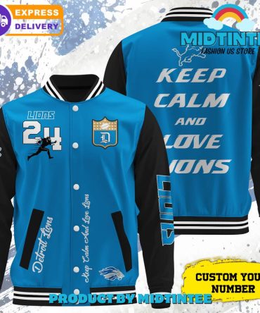Custom Detroit Lions Jacket - Keep Calm & Love Lions , Express Delivery