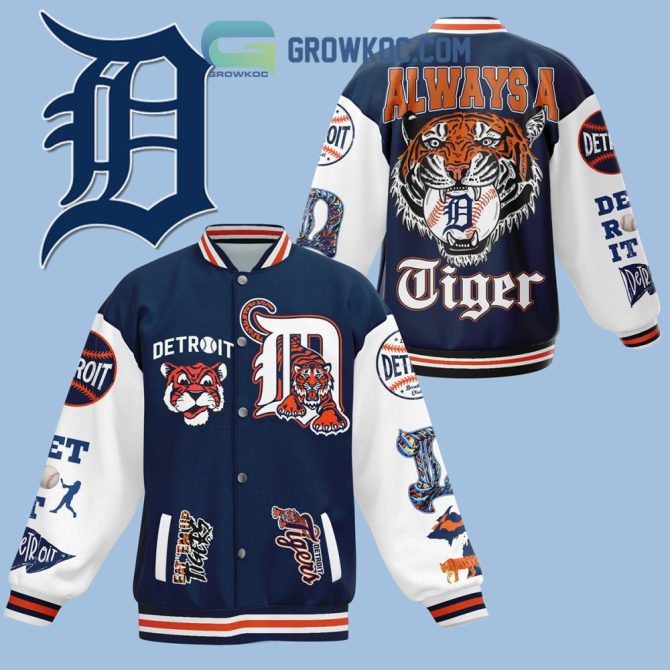 Detroit Tigers Varsity Jacket - Bold Baseball Fan Apparel, Always A Tiger Design