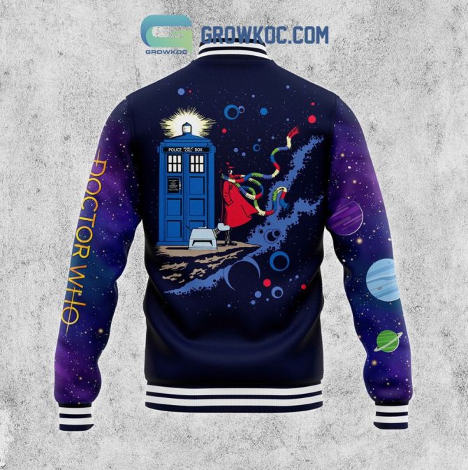 Doctor Who Tardis Varsity Jacket - Customizable Name, Cosmic Design, Perfect Gift For Fans - Image 2