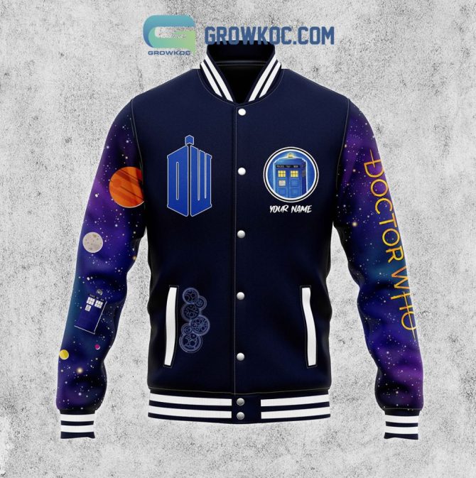 Doctor Who Tardis Varsity Jacket - Customizable Name, Cosmic Design, Perfect Gift For Fans - Image 3
