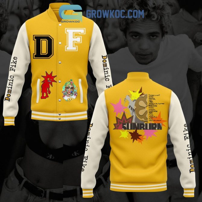 Dominic Fike Yellow Varsity Jacket - Stylish Graphic Design, Cozy & Trendy, Perfect For Fans!