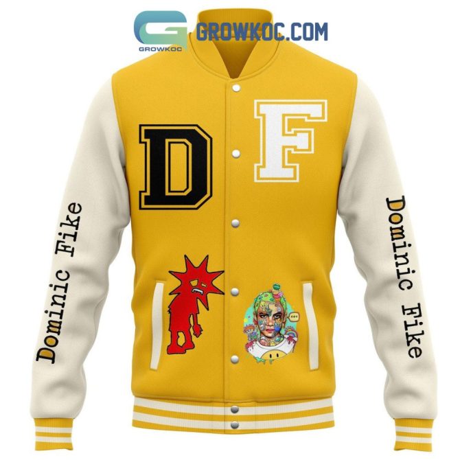 Dominic Fike Yellow Varsity Jacket - Stylish Graphic Design, Cozy & Trendy, Perfect For Fans! - Image 2