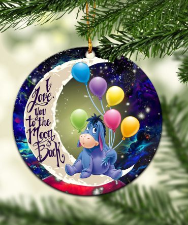 Eeyore Winnie The Pooh Love You To The Moon Galaxy Ceramic Circle Ornament Perfect Gift For Christmas Holiday