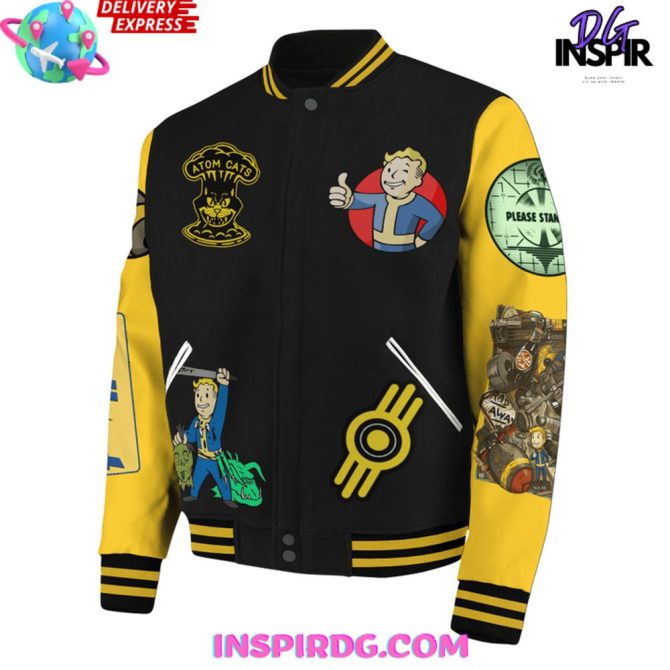 Fallout Atom Cats Vault Boys Baseball Jacket - Image 4