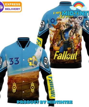 Fallout Themed Varsity Jacket - Vault-Tec Design , Express Delivery Available