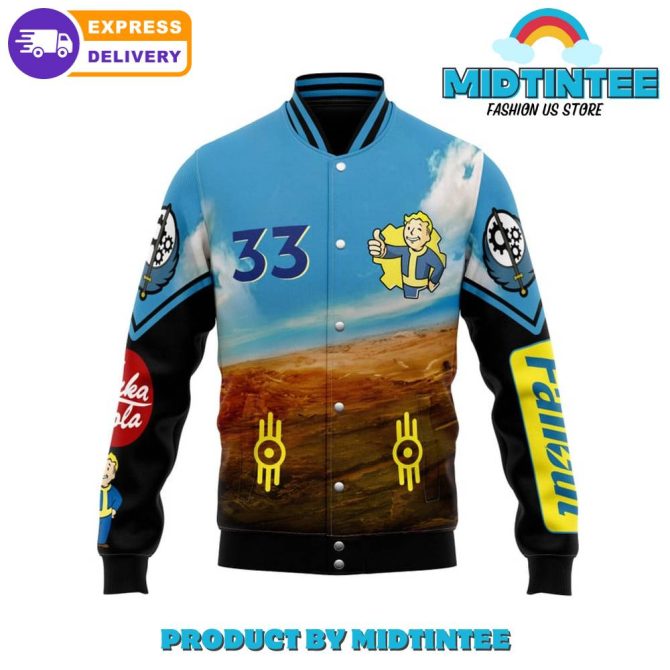 Fallout Themed Varsity Jacket - Vault-Tec Design , Express Delivery Available - Image 3