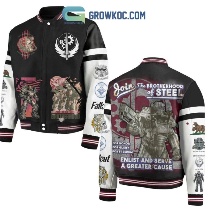 Fallout Brotherhood Of Steel Varsity Jacket - Iconic Gamer Style Apparel