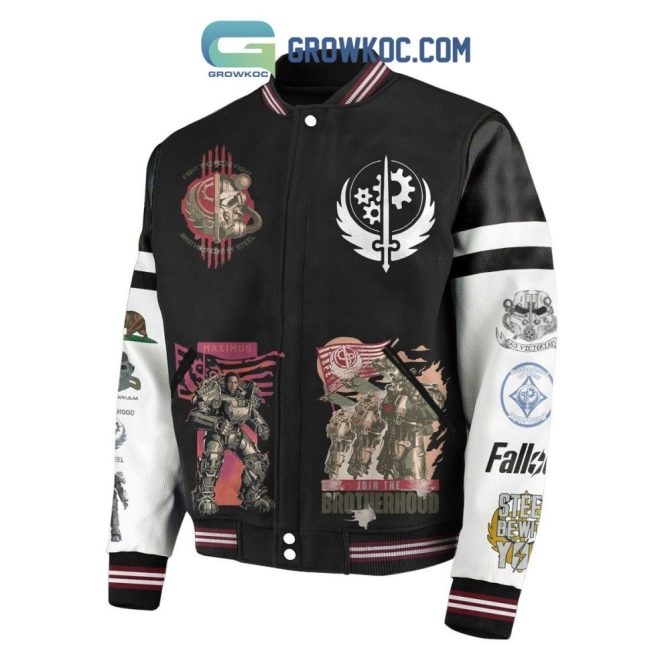 Fallout Brotherhood Of Steel Varsity Jacket - Iconic Gamer Style Apparel - Image 2