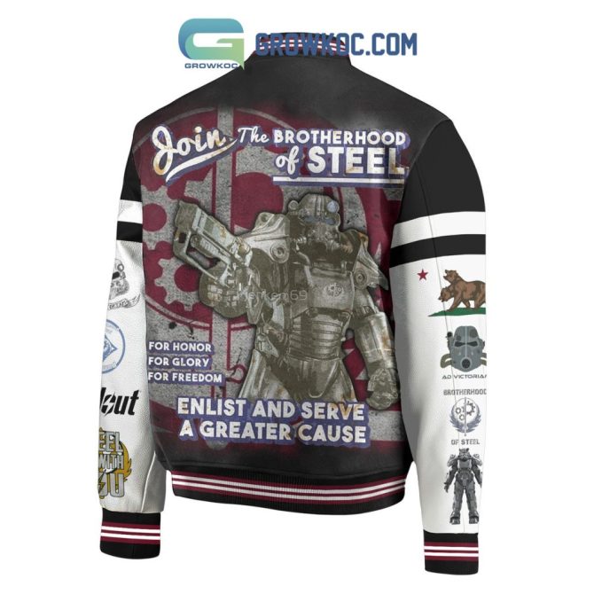 Fallout Brotherhood Of Steel Varsity Jacket - Iconic Gamer Style Apparel - Image 3