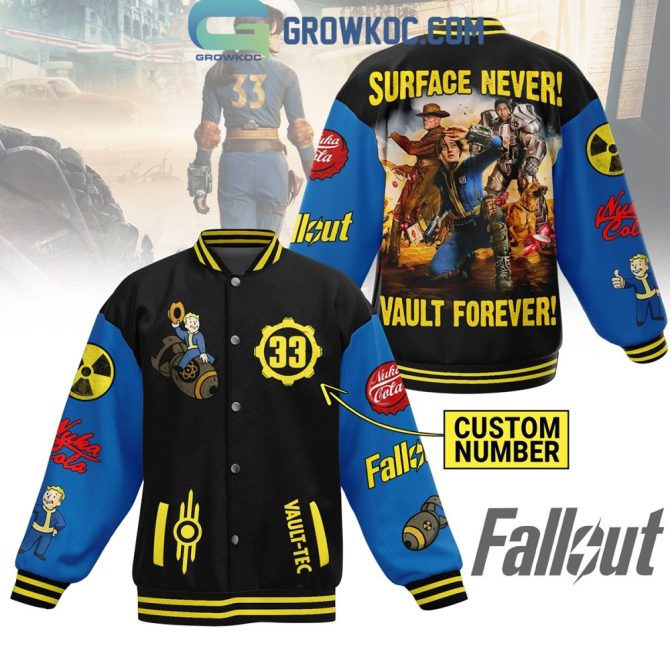 Customizable Fallout Varsity Jacket - Vault-Tec Design, Unique Style, Perfect Gift!