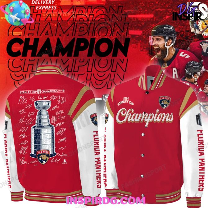 Florida Panthers 2024 Stanley Cup Champions Signature Baseball Jacket