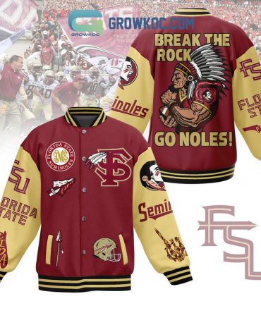 Fsu Seminoles Varsity Jacket - Break The Rock Design, Go Noles! Perfect For Fans