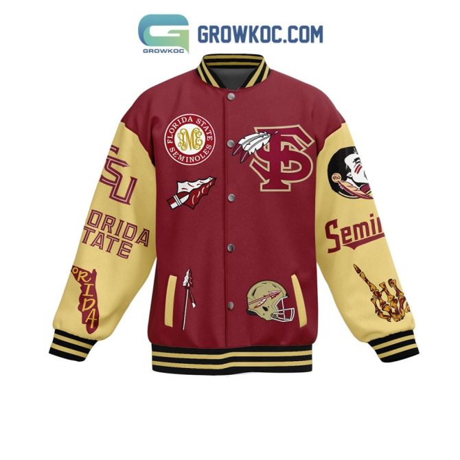 Fsu Seminoles Varsity Jacket - Break The Rock Design, Go Noles! Perfect For Fans - Image 2