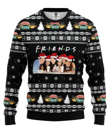 Cozy Holiday 'Friends' Sweater - Central Perk Christmas Design – Perfect Gift For Fans!