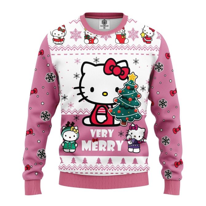 Cozy Hello Kitty Christmas Sweater - Festive Pink Holiday Pullover For A Very Merry Celebration - Image 3