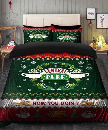 Friends Christmas Bedding Set Duvet Cover And 2 Pillowcases