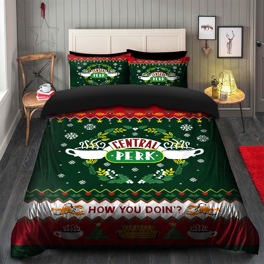 Friends Christmas Bedding Set Duvet Cover And 2 Pillowcases