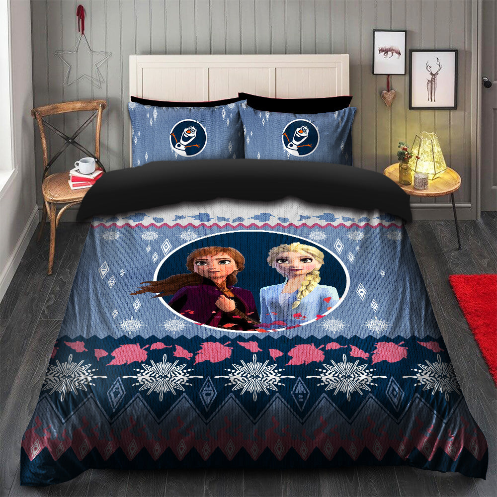 Frozen Elsa Anna Christmas Bedding Set Duvet Cover And 2 Pillowcases
