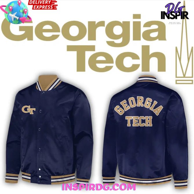Georgia Tech Football 2024 Blue Baseball Jacket