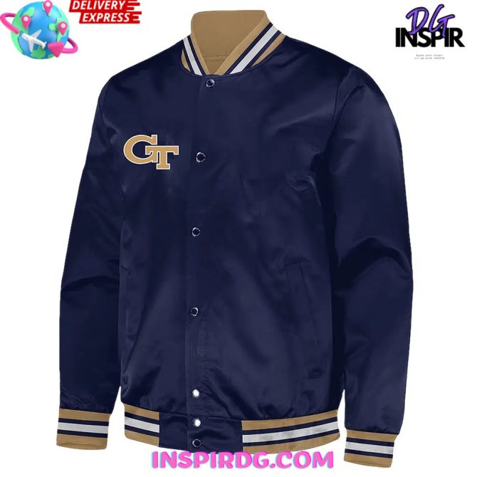 Georgia Tech Football 2024 Blue Baseball Jacket - Image 2