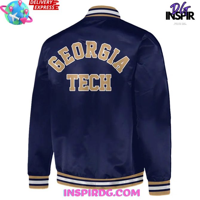 Georgia Tech Football 2024 Blue Baseball Jacket - Image 3