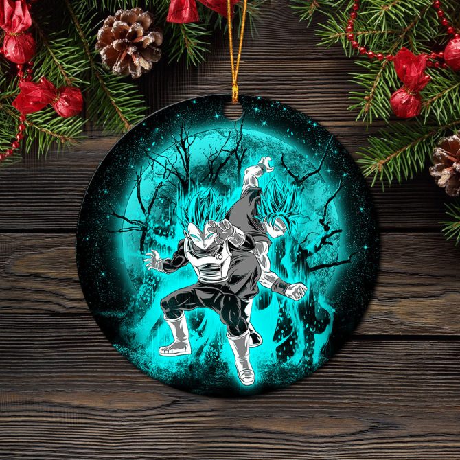 Goku Vegeta Moonlight Ceramic Circle Ornament Perfect Gift For Christmas Holiday - Image 2