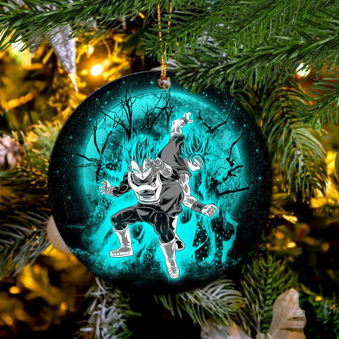 Goku Vegeta Moonlight Ceramic Circle Ornament Perfect Gift For Christmas Holiday