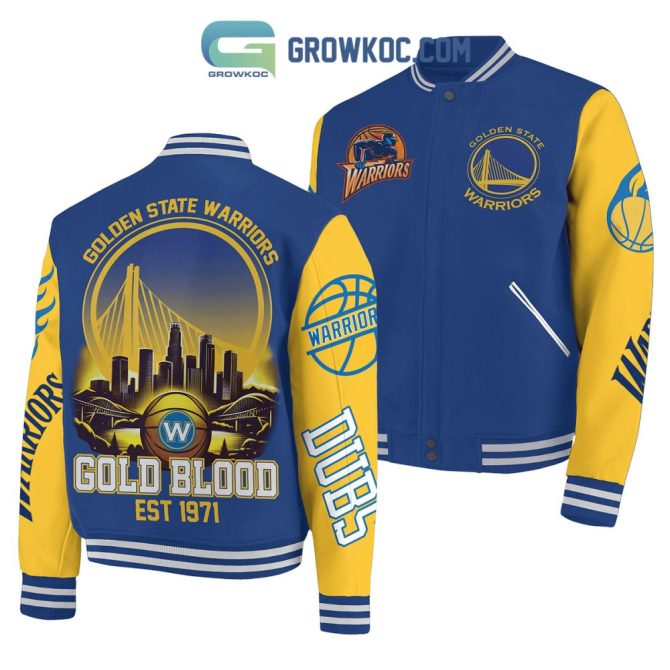 Golden State Warriors Varsity Jacket - Bold Blue & Gold Design, Perfect For Fans & Collectors!