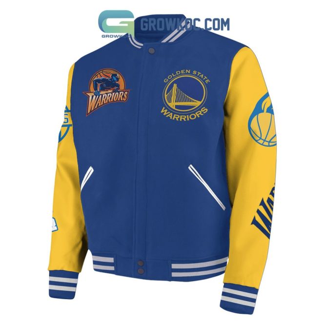 Golden State Warriors Varsity Jacket - Bold Blue & Gold Design, Perfect For Fans & Collectors! - Image 3